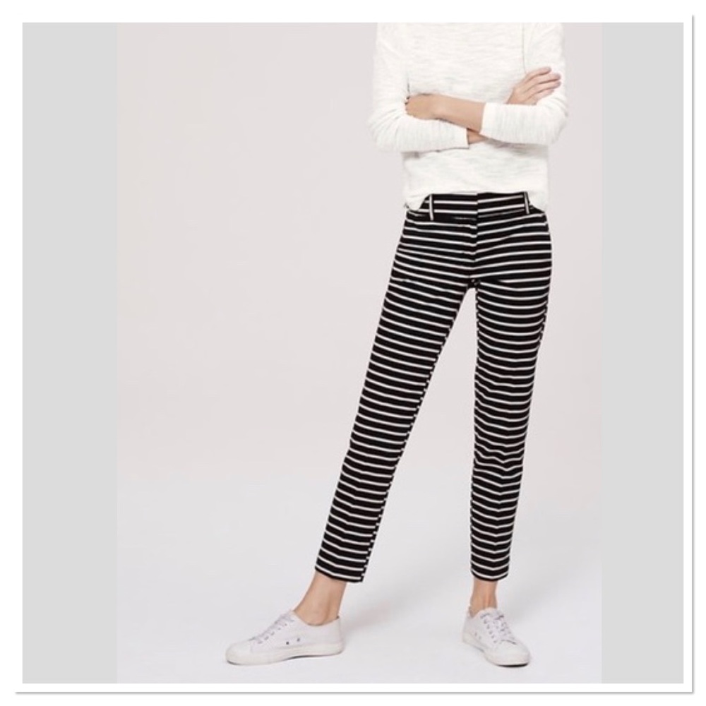 LOFT The Riviera Pant Marisa Striped Ankle 4